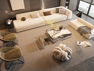 Modern Sofa Coffee Table Combination Sofa Combination 3d model