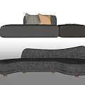 Nordic Multi-person Sofa Leisure Sofa Long Sofa Curved Sofa Pillow 3d model