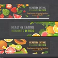 Colorful Healthy Eating Vitamin C Food Wall Hanging Banner With Fruits And Vegetables