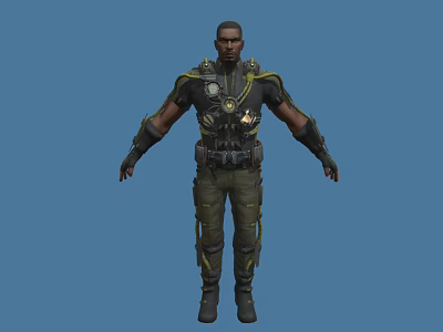 Modern Game Character Cartoon Soldier 3d model