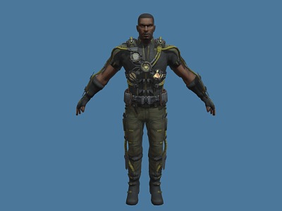 Modern Game Character Cartoon Soldier model