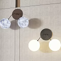 Modern Wall Sconces With Moon Texture Smooth White Globe Shades Dark Brown Black Base 3d model