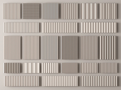 Wall Panel Great Wall Panel Grille Panel Wall Panel Wood veneer Line Background Wall Wave Board 3d model