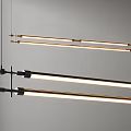 Linear Modern Minimalist Pendant Lights Black and Gold for Living Room Dining Room