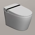 White Modern Toilet with Sleek Design and Black Stripe on Top for Contemporary Bathrooms