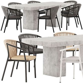 Modern Outdoor Table and Chair Outdoor Dining Table and Chair 3d model