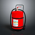 Building Fire Safety Equipment Red Wheeled Fire Extinguisher With Instruction Label