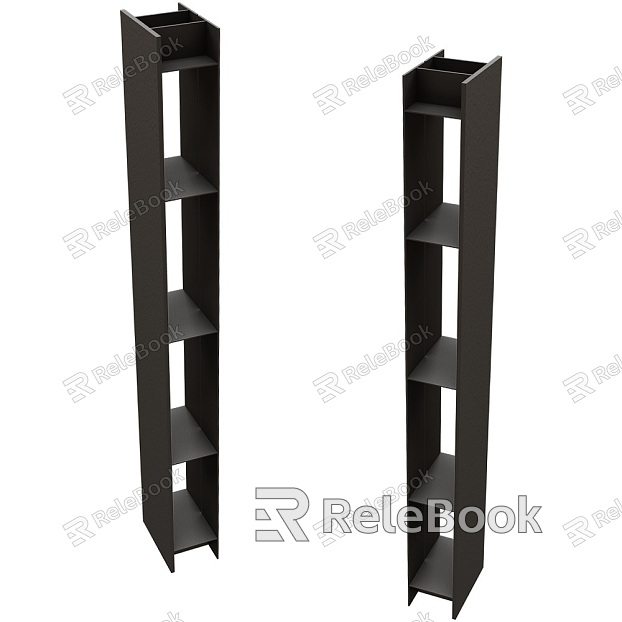 Three-dimensional wall-hanging metal bookshelf 18w model