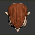 Animated Character 3D Head Model Featuring Red Hair Blue Eyes And Large Ears
