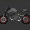Stylish Silver Motorcycle With Red Wheels Black Seat And Sporty Design