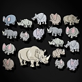 Cartoon animal silhouette decoration 3d model