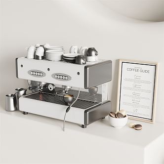 Modern coffee machine coffee machine kitchenware combination 3d model