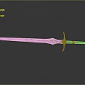 Decorative Medieval Sword With Intricate Carvings Golden Hilt And Red Handle