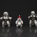 Reptile Toy Figurines Set Featuring Three Characters Middle One Wearing Santa Hat