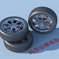 Tire Maserati car wheel tire hub 3d model