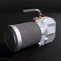 Industrial Mechanical Equipment With Cylindrical Body Silver Housing Black Handle And Yellow Pipe