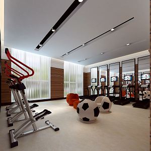 Modern Gym Simple Fitness Room 3d model