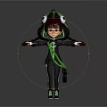 Young Girl In Frog Themed Hoodie With Braided Pigtails Backpack Open Arms