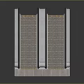 Three Parallel Modern Escalators With Metal Frames And Moving Steps Design