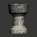 Ancient Bronze Sculpture Carving With Pedestal Base And Decorative Patterns