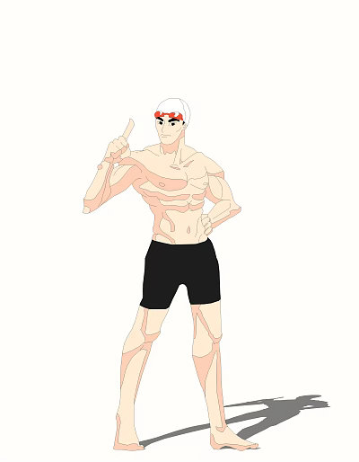 Modern man character athlete cartoon Sun Yang 3d model