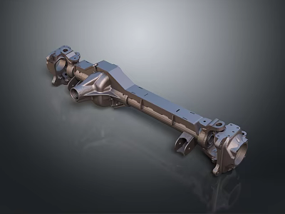 Passenger Aircraft Metal Structural Component Featuring Flange Connections And Tubular Design 3d model