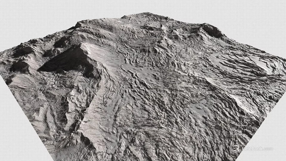 Rugged Natural Mountain Terrain With Visible Rock Textures And Undulating Surface Features 3d model 