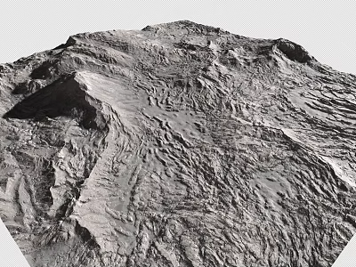 Rugged Natural Mountain Terrain With Visible Rock Textures And Undulating Surface Features 3d model