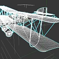 Detailed Biplane Model With Beige Wings Gray Fuselage And Propeller