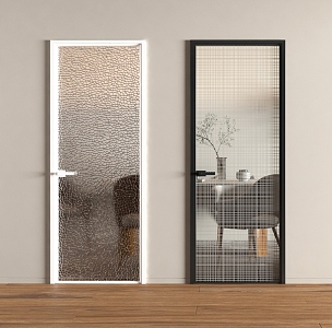 Modern swing door glass door 3d model