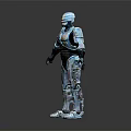 Futuristic Robot Character With Metallic Blue Armor And Mechanical Design
