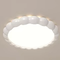 Modern White Ceiling Light With Bubble Shaped Edges In Rectangular And Circular Designs 3d model