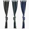 Stylish Three Colored Curtains With Decorative Knots For Home Interior Windows