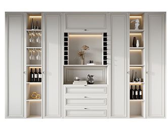 Modern Wine Cabinet 3d model