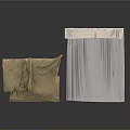 Household Living Supplies Including Foldable Green Canvas Bag And Beige Cloth Covered Cabinet