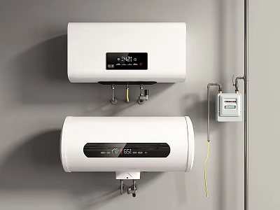 modern water heater electric water heater gas meter 3d model