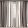 Modern Curtains With Sheer Layers And Light Filtering For Home Window Decor 3d model