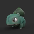 Adorable Green 3D Character Model With Leaf On Back Spots And Big Eyes