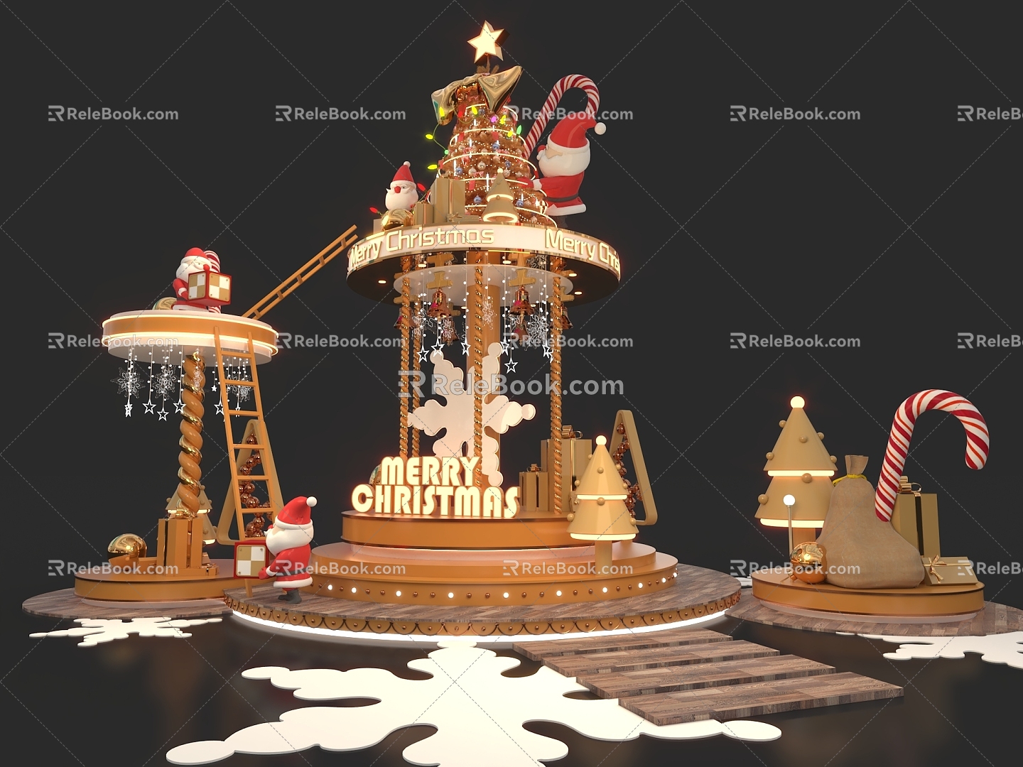 Modern Christmas Meichen Christmas Tree Christmas Card Point 3d model