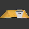 Yellow Camping Tent With White Panels And Modern Design For Outdoor Adventures