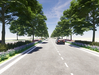 Modern Road Landscape 3d model