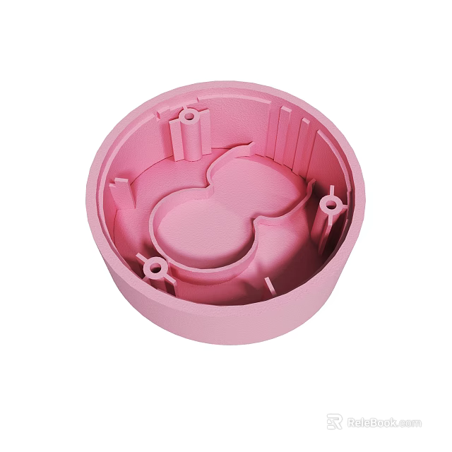 Pink Circular Container With Inner Structural Design And Functional Parts 3d model