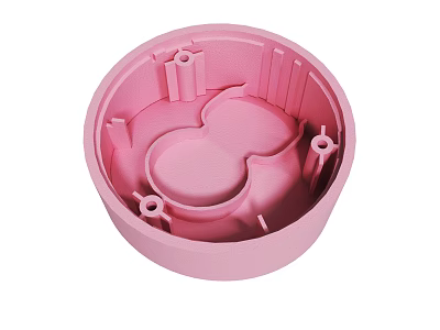 Pink Circular Container With Inner Structural Design And Functional Parts 3d model