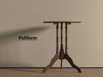 Poliform Wooden Modern Negotiation Table And Chairs With Three Legged Classic Design For Office 3d model