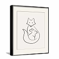 Framed Animal Line Art Prints Featuring Fox Rabbit And Deer Minimalist Drawings