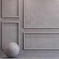 Contemporary Gray Wall Decoration Featuring Elegant Gypsum Molding And Panel Design