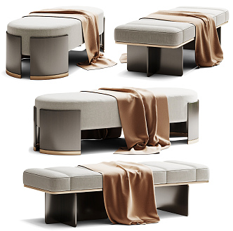 Light Luxury Sofa Stool 3d model