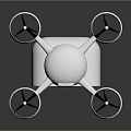 Modern White Drone With Sleek Body Four Propellers And Blue Lights Design