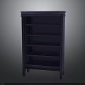 Dark Wooden Bookcase Furniture with Multiple Shelves and Classic Design
