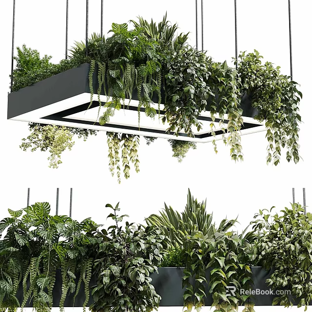 Plant Chandelier With Hanging Greenery And Lush Foliage For Interior Decor 3d model 